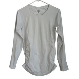 Athleta Long Sleeve Performance Top, Light Gray/Beige, Women's Size Medium